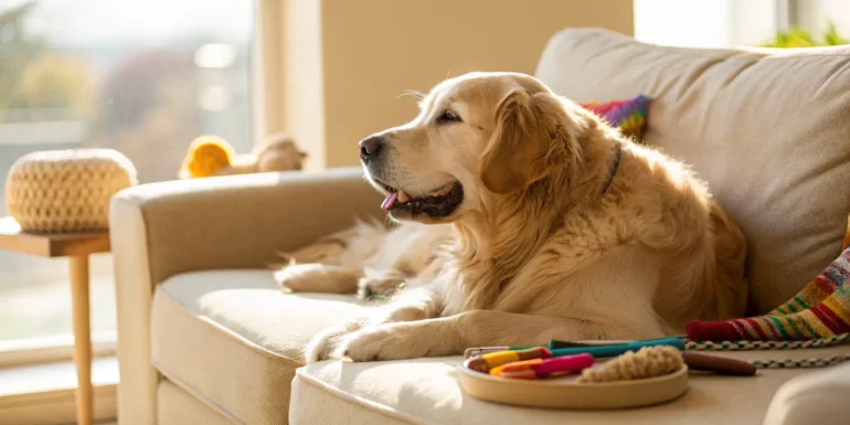 best dog wormers: a practical guide for pet owners golden retriever resting. effective dog wormers safeguard canine health.