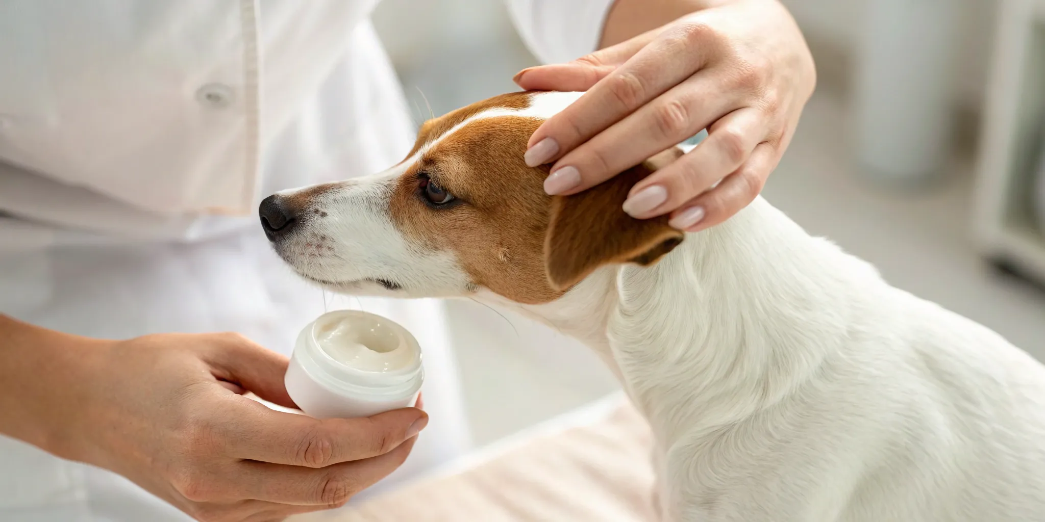 Applying silver sulfadiazine cream 1% to a burn.